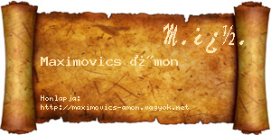 Maximovics Ámon névjegykártya